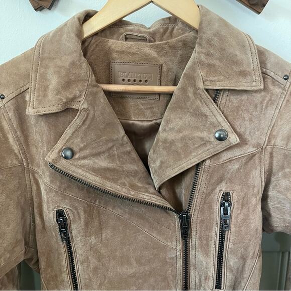 Blank NYC Brown Suede Leather Moto Jacket in Coffee Bean Size xs - Picture 11 of 11